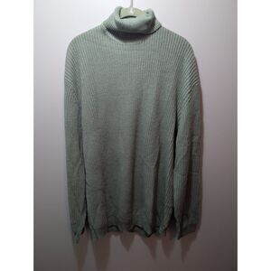boohooMan Green Ribbed Knit Oversized Turtleneck Sweater Men's Size L NWOT